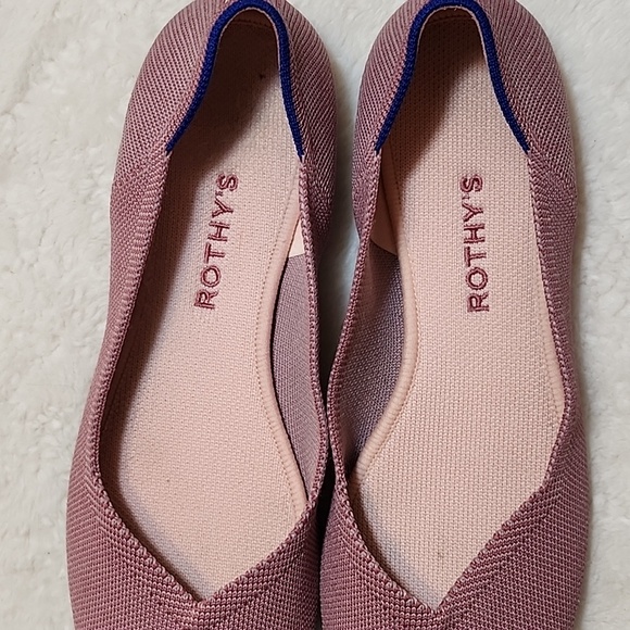 Rothy's The Flat Begonia Pink Knit Fabric Slip On Ballet Flats Bubble Gum Sz 9 - Picture 10 of 16